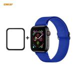 For Apple Watch Series 6 / 5 / 4 / SE 44mm Hat-Prince ENKAY 2 in 1 Adjustable Flexible Polyester Watch Band + Full Screen Full Glue PMMA Curved HD Screen Protector(Royal Blue)