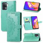 For OPPO  A94 4G / F19 Pro Mandala Embossing Pattern Horizontal Flip Leather Case with Holder & Card Slots & Wallet & Lanyard(Green)