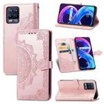 For OPPO Realme 8 / 8 Pro 4G  Mandala Embossing Pattern Horizontal Flip Leather Case with Holder & Card Slots & Wallet & Lanyard(Rose Gold)
