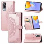 For vivo Y51 Mandala Embossing Pattern Horizontal Flip Leather Case with Holder & Card Slots & Wallet & Lanyard(Rose Gold)