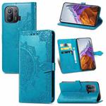For Xiaomi Mi 11 Pro Mandala Embossing Pattern Horizontal Flip Leather Case with Holder & Card Slots & Wallet & Lanyard(Blue)