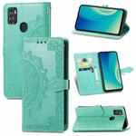 For ZTE A7S 2020 Mandala Embossing Pattern Horizontal Flip Leather Case with Holder & Card Slots & Wallet & Lanyard(Green)