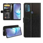 For Motorola Moto G50 R64 Texture Single Horizontal Flip Protective Case with Holder & Card Slots & Wallet& Photo Frame(Black)