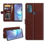 For Motorola Moto G50 R64 Texture Single Horizontal Flip Protective Case with Holder & Card Slots & Wallet& Photo Frame(Brown)