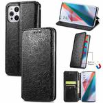 For OPPO Find X3 Pro / Find X3 Blooming Mandala Embossed Pattern Magnetic Horizontal Flip Leather Case with Holder & Card Slots & Wallet(Black)