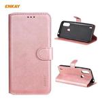 For Motorola Moto E7 Power ENKAY Hat-Prince Horizontal Flip PU Leather Case with Holder & Card Slots & Wallet(Pink)