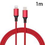 PD 18W USB-C / Type-C to 8 Pin Nylon Braided Data Cable is Suitable for iPhone Series / iPad Series, Length: 1 m(Red)