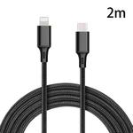 PD 18W USB-C / Type-C to 8 Pin Nylon Braided Data Cable is Suitable for iPhone Series / iPad Series, Length: 2m(Black)