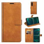 For Sony Xperia 5 III Retro Calf Pattern Buckle Horizontal Flip Leather Case with Holder & Card Slots & Wallet(Yellow)