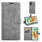 For ZTE Axon 30 Pro Retro Calf Pattern Buckle Horizontal Flip Leather Case with Holder & Card Slots & Wallet(Grey)