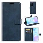 For ZTE Axon 30 Ultra Retro Calf Pattern Buckle Horizontal Flip Leather Case with Holder & Card Slots & Wallet(Blue)