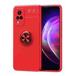 For vivo V21 Metal Ring Holder 360 Degree Rotating TPU Case(Red+Red)