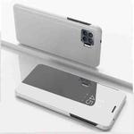 For OPPO F19 Pro / Reno5 F/ A94 4G Plated Mirror Horizontal Flip Leather Case with Holder(Silver)