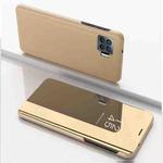 For OPPO F19 Pro / Reno5 F/ A94 4G Plated Mirror Horizontal Flip Leather Case with Holder(Gold)