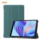 ENKAY PU Leather + Plastic Case with Three-folding Holder for Huawei MatePad T8 / Honor Tablet X7(Green)