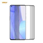 For OnePlus 9 5 PCS ENKAY Hat-Prince Anti-drop Full Glue Tempered Glass Full Screen Film Anti-fall Protector