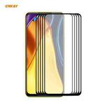 For Xiaomi Poco M3 Pro / Redmi Note 10 5G 5 PCS ENKAY Hat-Prince Full Glue 0.26mm 9H 2.5D Tempered Glass Full Coverage Film