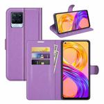 For OPPO Realme 8 / 8 Pro 4G Litchi Texture Horizontal Flip Protective Case with Holder & Card Slots & Wallet(Purple)