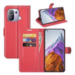 For Xiaomi Mi 11 Pro Litchi Texture Horizontal Flip Protective Case with Holder & Card Slots & Wallet(Red)