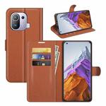 For Xiaomi Mi 11 Pro Litchi Texture Horizontal Flip Protective Case with Holder & Card Slots & Wallet(Brown)