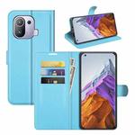For Xiaomi Mi 11 Pro Litchi Texture Horizontal Flip Protective Case with Holder & Card Slots & Wallet(Blue)