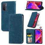 For OPPO A93 5G Retro Skin Feel Business Magnetic Horizontal Flip Leather Case With Holder & Card Slots & Wallet & Photo Frame(Blue)