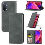 For OPPO A93 5G Retro Skin Feel Business Magnetic Horizontal Flip Leather Case With Holder & Card Slots & Wallet & Photo Frame(Gray)