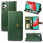 For Samsung Galaxy A32 4G Solid Color Leather Buckle Phone Case with Lanyard & Photo Frame & Card Slot & Wallet & Stand Function(Green)