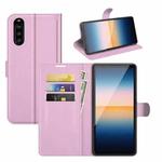 For Sony Xperia 10 III Litchi Texture Horizontal Flip Protective Case with Holder & Card Slots & Wallet(Pink)