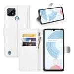 For OPPO Realme C21 Litchi Texture Horizontal Flip Protective Case with Holder & Card Slots & Wallet(White)
