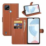 For OPPO Realme C21 Litchi Texture Horizontal Flip Protective Case with Holder & Card Slots & Wallet(Brown)