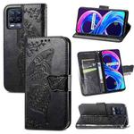 For Realme V13 5G/ 8 5G / Q3i 5G / Q3 5G Butterfly Love Flowers Embossed Horizontal Flip Leather Case with Holder & Card Slots & Wallet & Lanyard(Black)