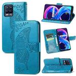 For Realme V13 5G/ 8 5G / Q3i 5G / Q3 5G Butterfly Love Flowers Embossed Horizontal Flip Leather Case with Holder & Card Slots & Wallet & Lanyard(Blue)