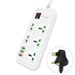 T17 3000W High-power 24-hour Smart Timing Socket QC3.0 USB Fast Charging Power Strip Socket , Cable Length: 2m, UK Plug(White')