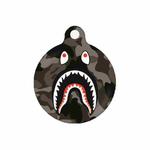 Shark Mouth Pattern Wet Sticking Tracker Protective Case for AirTag(Black)