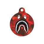 Shark Mouth Pattern Wet Sticking Tracker Protective Case for AirTag(Red)