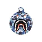 Shark Mouth Pattern Wet Sticking Tracker Protective Case for AirTag(Blue)