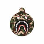 Shark Mouth Pattern Wet Sticking Tracker Protective Case for AirTag(Brown)