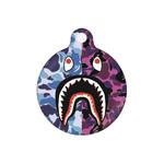 Shark Mouth Pattern Wet Sticking Tracker Protective Case for AirTag(Blue Pink)