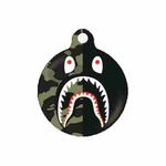 Shark Mouth Pattern Wet Sticking Tracker Protective Case for AirTag(Green Black)