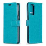 For Motorola Moto G100 Crazy Horse Texture Horizontal Flip Leather Case with Holder & Card Slots & Wallet & Photo Frame(Blue)