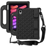For iPad mini 6 Diamond Series EVA Anti-Fall Shockproof Sleeve Protective Shell Tablet Case with Holder & Strap(Black)