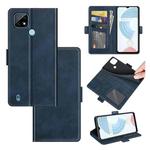 For OPPO Realme C21 Dual-side Magnetic Buckle Horizontal Flip Leather Case with Holder & Card Slots & Wallet(Dark Blue)