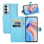 For OPPO Reno5 Pro+ / Find X3 Neo Litchi Texture Horizontal Flip Protective Case with Holder & Card Slots & Wallet(Blue)