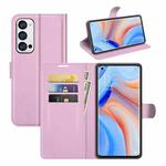 For OPPO Reno5 Pro+ / Find X3 Neo Litchi Texture Horizontal Flip Protective Case with Holder & Card Slots & Wallet(Pink)