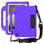 For Amazon Kindle Fire HD8 Plus 2020 Diamond Series EVA  Anti-Fall Shockproof Sleeve Protective Shell Case with Holder & Strap(Purple)