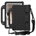 For Amazon Kindle Fire HD8 2020 Diamond Series EVA Anti-Fall Shockproof Sleeve Protective Shell Case with Holder & Strap(Black)