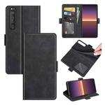 For Sony Xperia 1 III Dual-side Magnetic Buckle Horizontal Flip Leather Case with Holder & Card Slots & Wallet(Black)