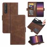 For Sony Xperia 1 III Dual-side Magnetic Buckle Horizontal Flip Leather Case with Holder & Card Slots & Wallet(Brown)