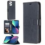 For iPhone 13 mini Crazy Horse Texture Horizontal Flip Leather Case with Holder & Card Slots & Wallet & Photo Frame (Black)